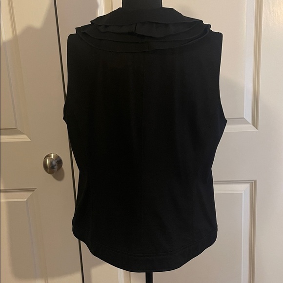 Alfani Black Ruffled Vest with Velvet Front Size L - Picture 3 of 8